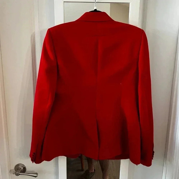 65 Givenchy Red One Button Blazer Wrist Zippers Size 42 Color Red - Picture 7 of 7